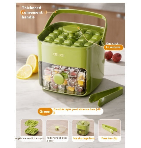 Ice Cube Mold Press With Lid Household